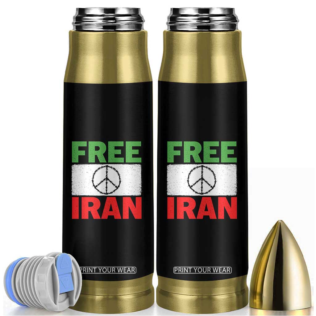 Free Iran Bullet Tumbler Stop War Barbed Wire Peace Sign TS11 Black Print Your Wear