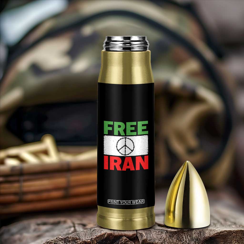 Free Iran Bullet Tumbler Stop War Barbed Wire Peace Sign TS11 Print Your Wear