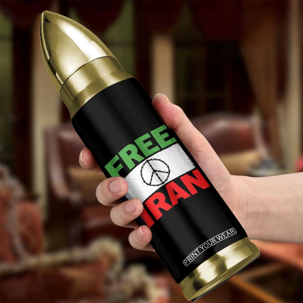 Free Iran Bullet Tumbler Stop War Barbed Wire Peace Sign TS11 Print Your Wear