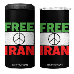 Free Iran 4 in 1 Can Cooler Tumbler Stop War Barbed Wire Peace Sign TS11 One Size: 16 oz Black Print Your Wear