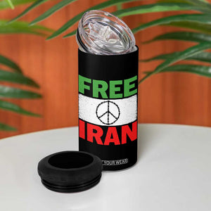 Free Iran 4 in 1 Can Cooler Tumbler Stop War Barbed Wire Peace Sign TS11 Print Your Wear