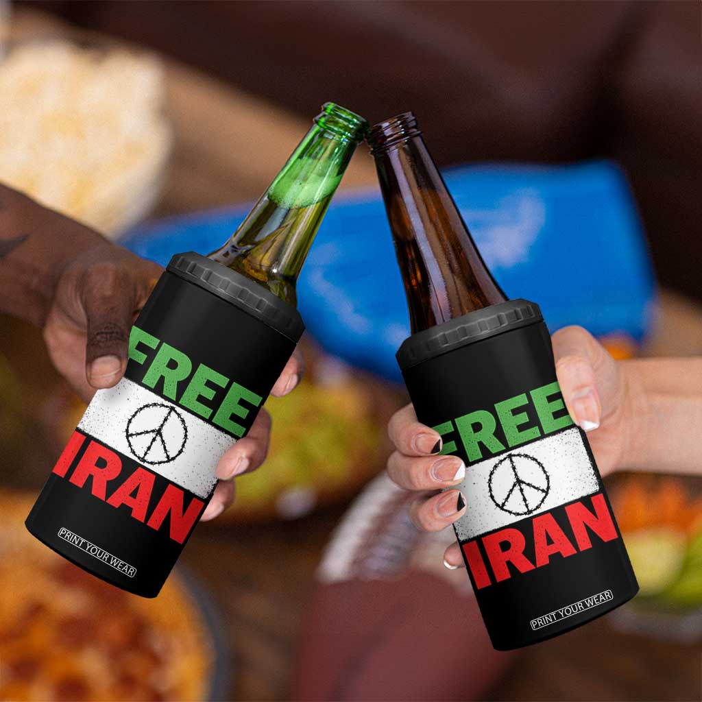 Free Iran 4 in 1 Can Cooler Tumbler Stop War Barbed Wire Peace Sign TS11 Print Your Wear