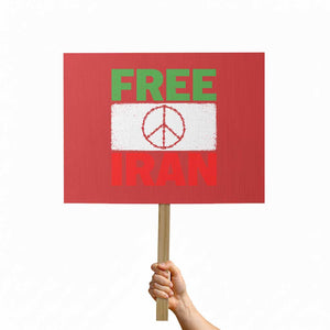 Free Iran Protest Sign Stop War Barbed Wire Peace Sign TS11 Horizontal 18" × 24" Red Print Your Wear