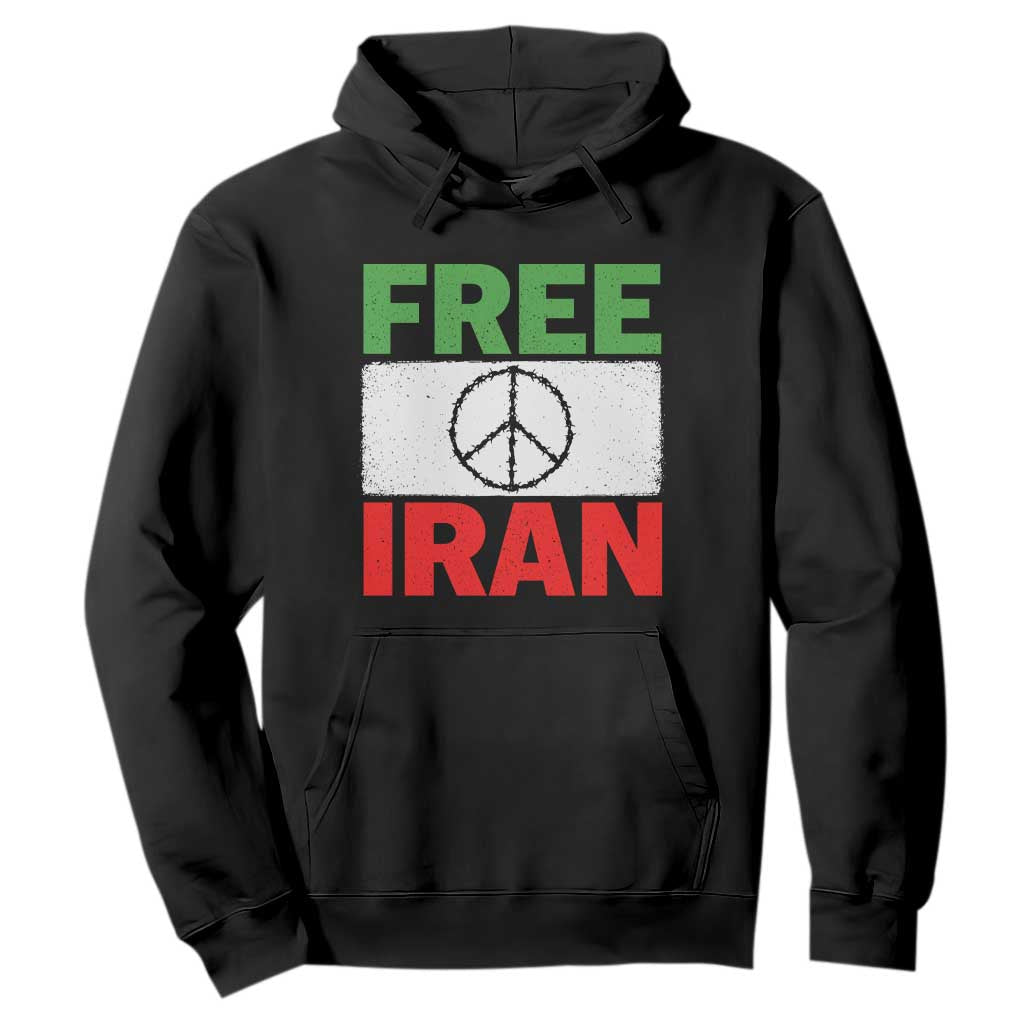 Free Iran Hoodie Stop War Barbed Wire Peace Sign TS11 Black Print Your Wear