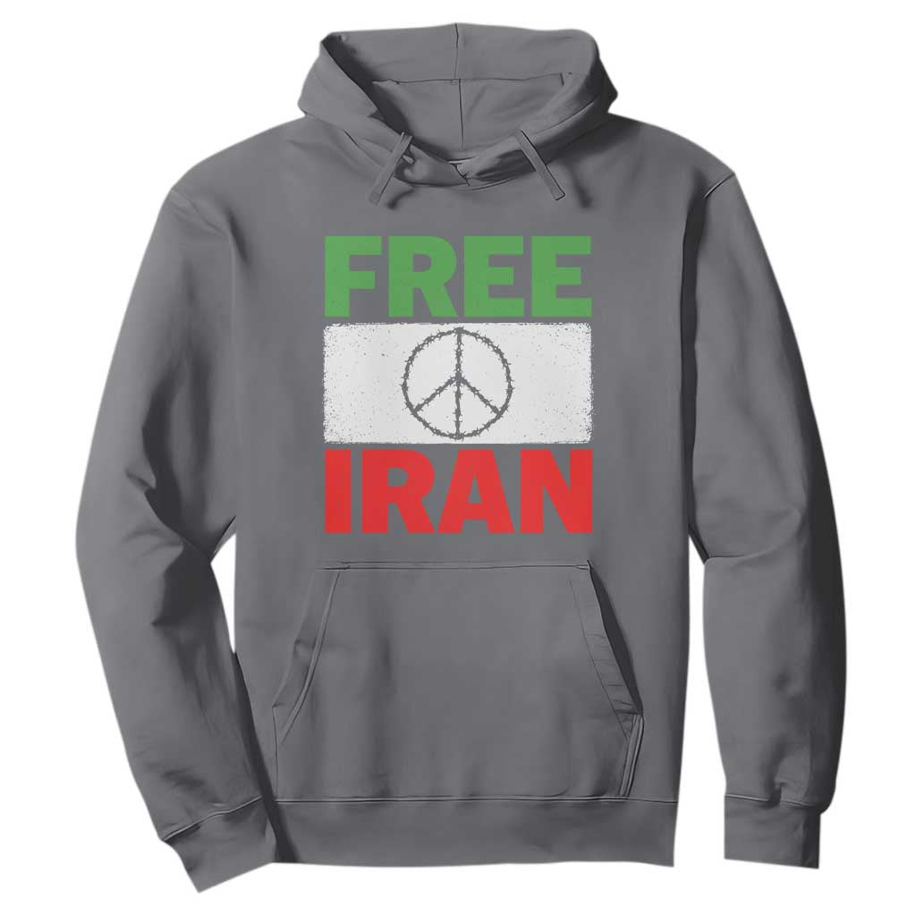 Free Iran Hoodie Stop War Barbed Wire Peace Sign TS11 Charcoal Print Your Wear