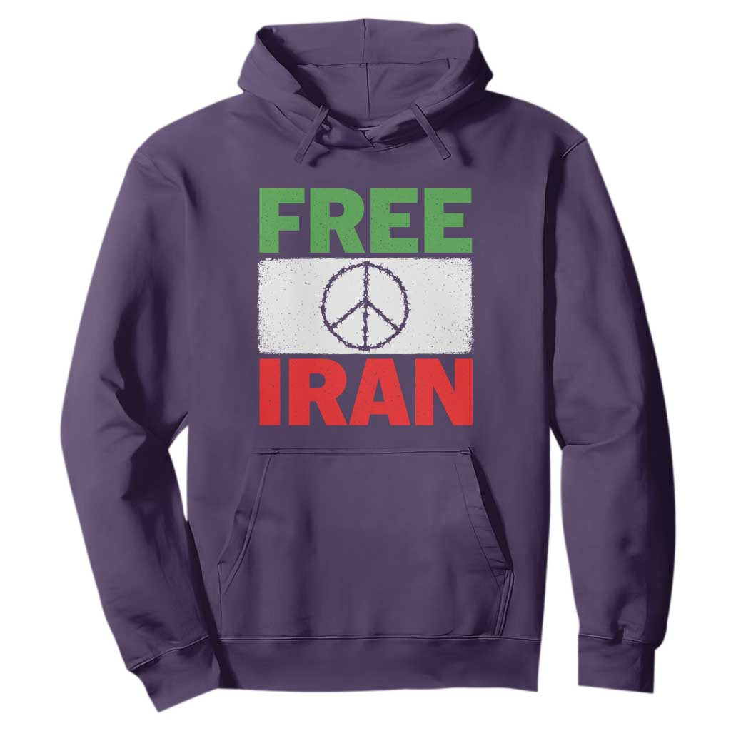 Free Iran Hoodie Stop War Barbed Wire Peace Sign TS11 Purple Print Your Wear