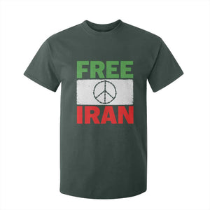 Free Iran T Shirt For Kid Stop War Barbed Wire Peace Sign TS11 Dark Forest Green Print Your Wear