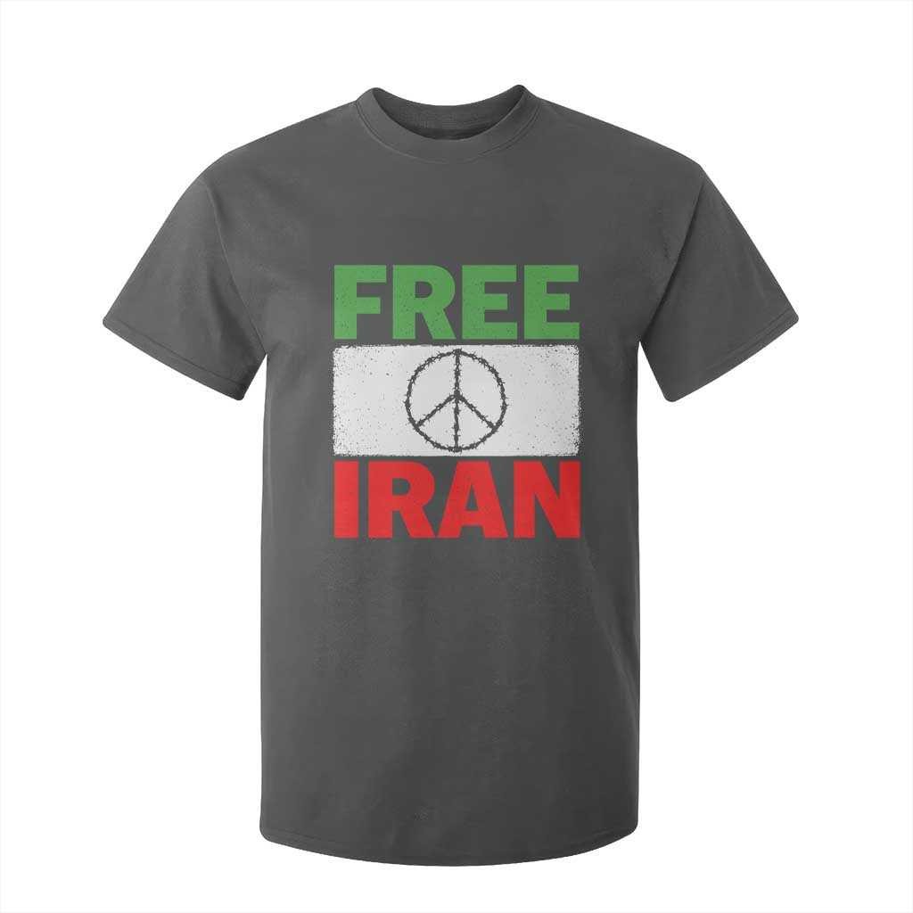 Free Iran T Shirt For Kid Stop War Barbed Wire Peace Sign TS11 Dark Heather Print Your Wear