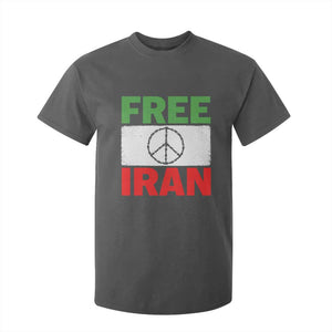 Free Iran T Shirt For Kid Stop War Barbed Wire Peace Sign TS11 Dark Heather Print Your Wear