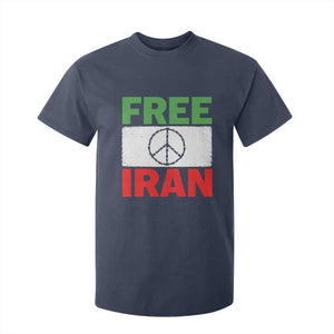 Free Iran T Shirt For Kid Stop War Barbed Wire Peace Sign TS11 Navy Print Your Wear