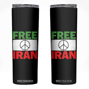 Free Iran Skinny Tumbler Stop War Barbed Wire Peace Sign TS11 Black Print Your Wear