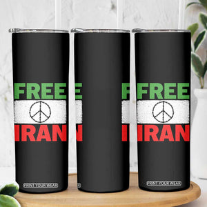 Free Iran Skinny Tumbler Stop War Barbed Wire Peace Sign TS11 Print Your Wear