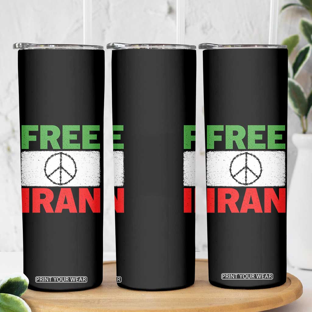 Free Iran Skinny Tumbler Stop War Barbed Wire Peace Sign TS11 Print Your Wear