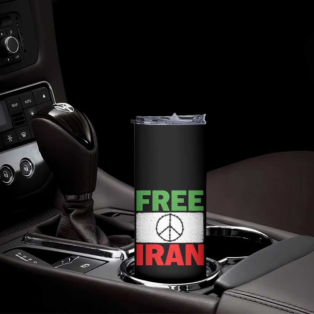 Free Iran Skinny Tumbler Stop War Barbed Wire Peace Sign TS11 Print Your Wear