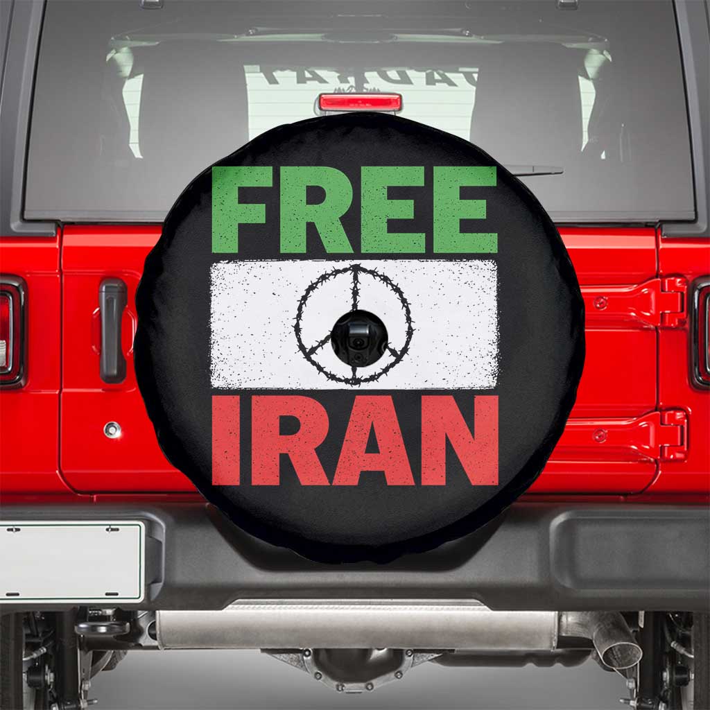 Free Iran Spare Tire Cover Stop War Barbed Wire Peace Sign TS11 Black Print Your Wear