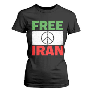 Free Iran T Shirt For Women Stop War Barbed Wire Peace Sign TS11 Black Print Your Wear