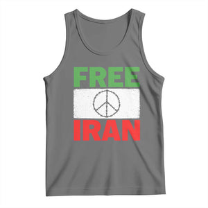 Free Iran Tank Top Stop War Barbed Wire Peace Sign TS11 Black Heather Print Your Wear