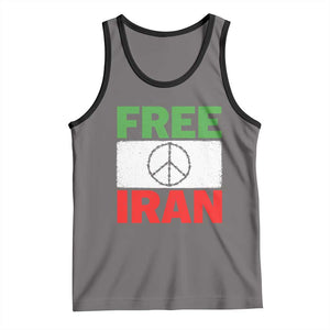 Free Iran Tank Top Stop War Barbed Wire Peace Sign TS11 Deep Heather Black Print Your Wear