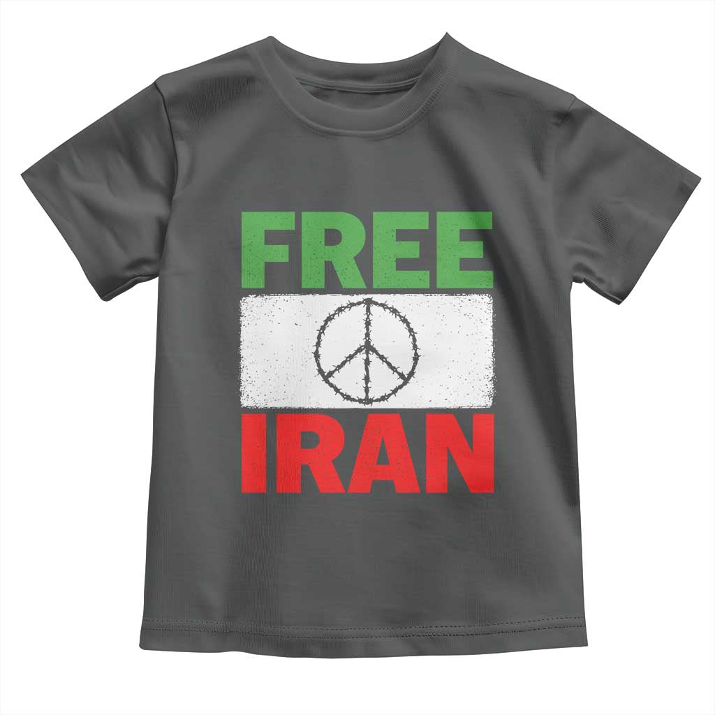 Free Iran Toddler T Shirt Stop War Barbed Wire Peace Sign TS11 Dark Heather Print Your Wear