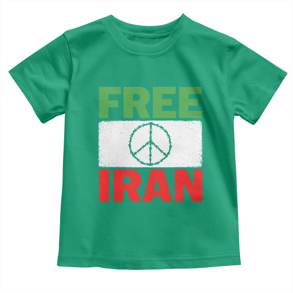 Free Iran Toddler T Shirt Stop War Barbed Wire Peace Sign TS11 Irish Green Print Your Wear