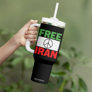 Free Iran Tumbler With Handle Stop War Barbed Wire Peace Sign TS11 Print Your Wear