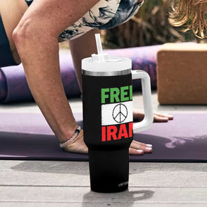 Free Iran Tumbler With Handle Stop War Barbed Wire Peace Sign TS11 Print Your Wear