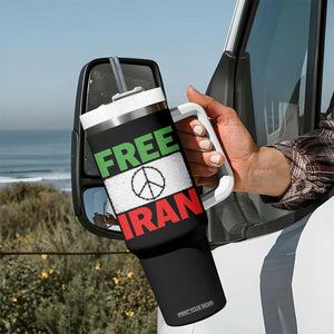 Free Iran Tumbler With Handle Stop War Barbed Wire Peace Sign TS11 Print Your Wear