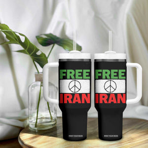 Free Iran Tumbler With Handle Stop War Barbed Wire Peace Sign TS11 Print Your Wear