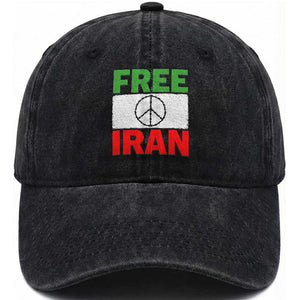 Free Iran Washed Cotton Baseball Cap Stop War Barbed Wire Peace Sign TS11 Print Your Wear