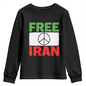 Free Iran Youth Sweatshirt Stop War Barbed Wire Peace Sign TS11 Black Print Your Wear
