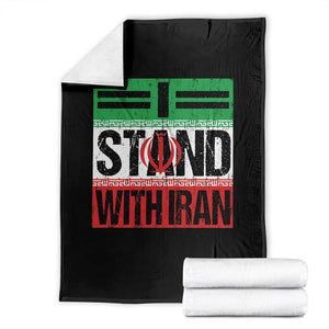I Stand With Iran Throw Blanket Iranian People Freedom Protest TS11 Black Print Your Wear