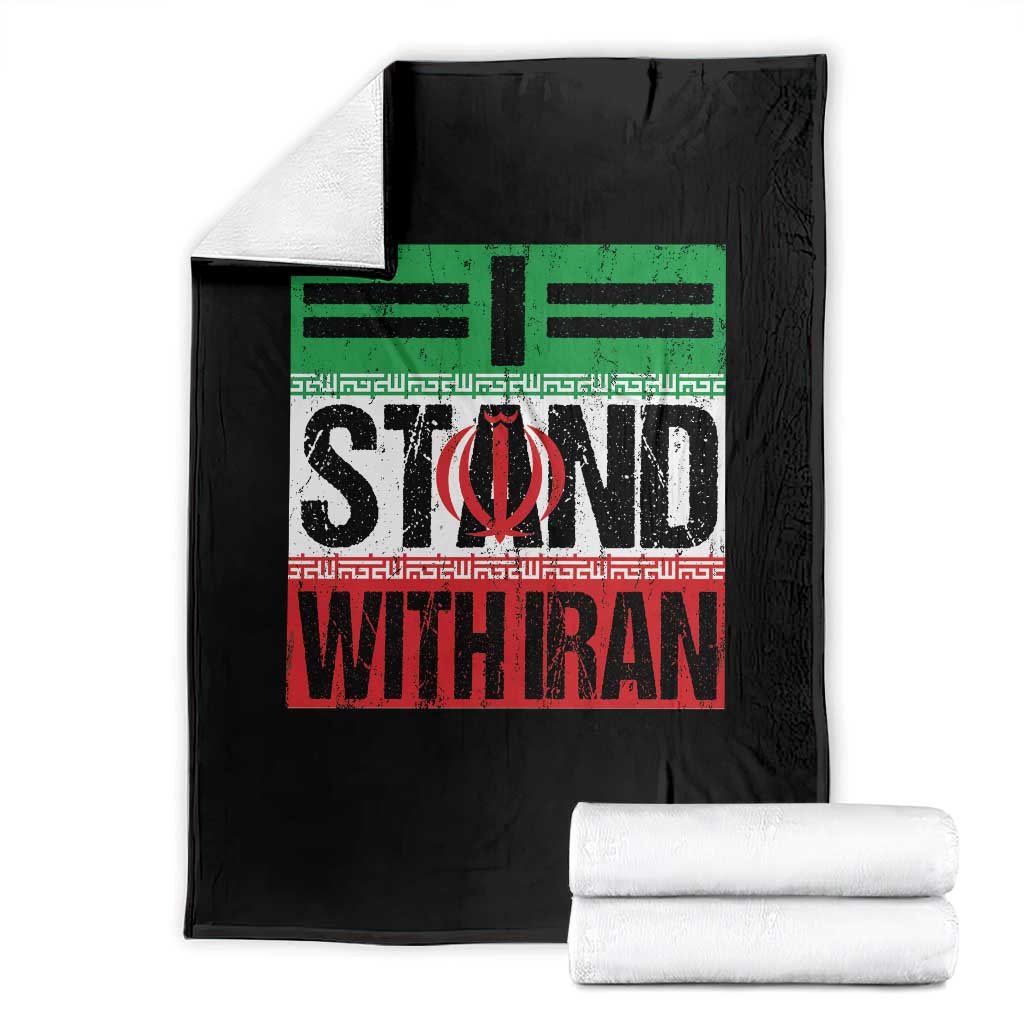 I Stand With Iran Throw Blanket Iranian People Freedom Protest TS11 Black Print Your Wear