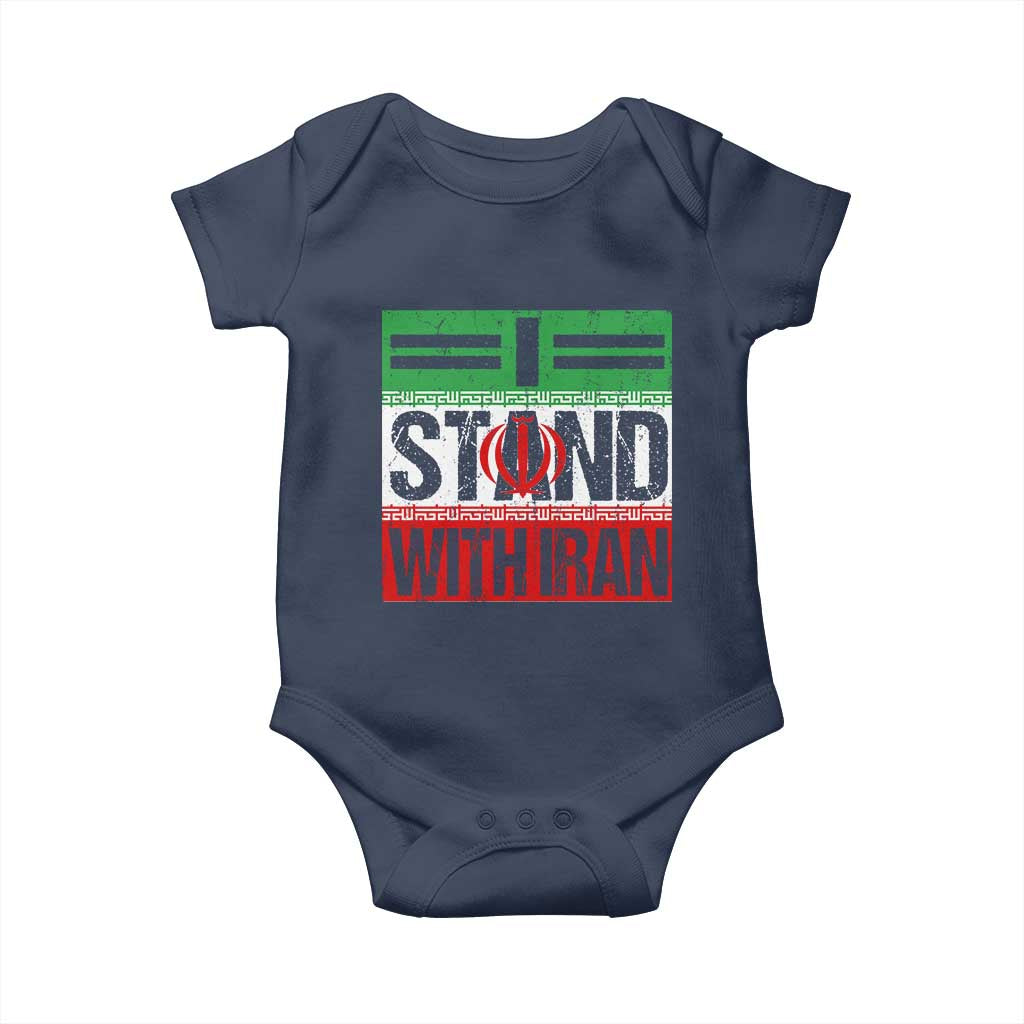I Stand With Iran Baby Onesie Iranian People Freedom Protest TS11 Navy Print Your Wear
