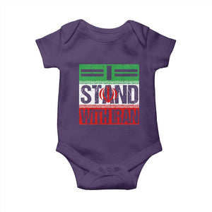 I Stand With Iran Baby Onesie Iranian People Freedom Protest TS11 Purple Print Your Wear
