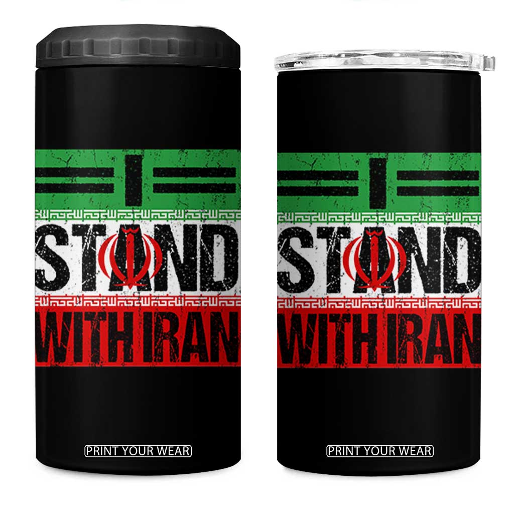 I Stand With Iran 4 in 1 Can Cooler Tumbler Iranian People Freedom Protest TS11 One Size: 16 oz Black Print Your Wear
