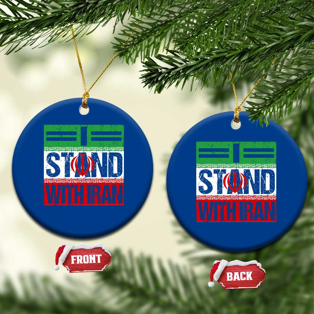 I Stand With Iran Ceramic Ornament Iranian People Freedom Protest TS11 1pc Blue Print Your Wear