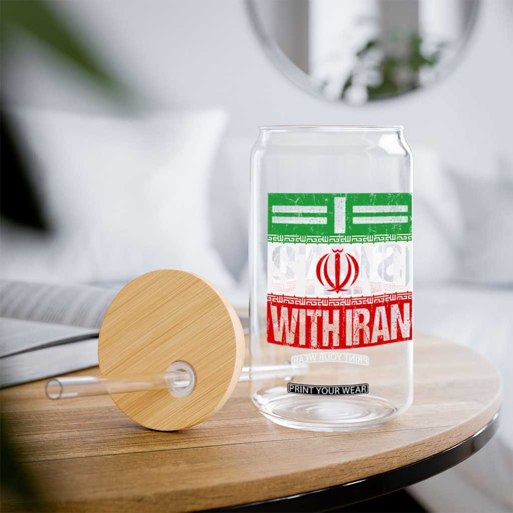 I Stand With Iran Glass Can Iranian People Freedom Protest TS11 Print Your Wear