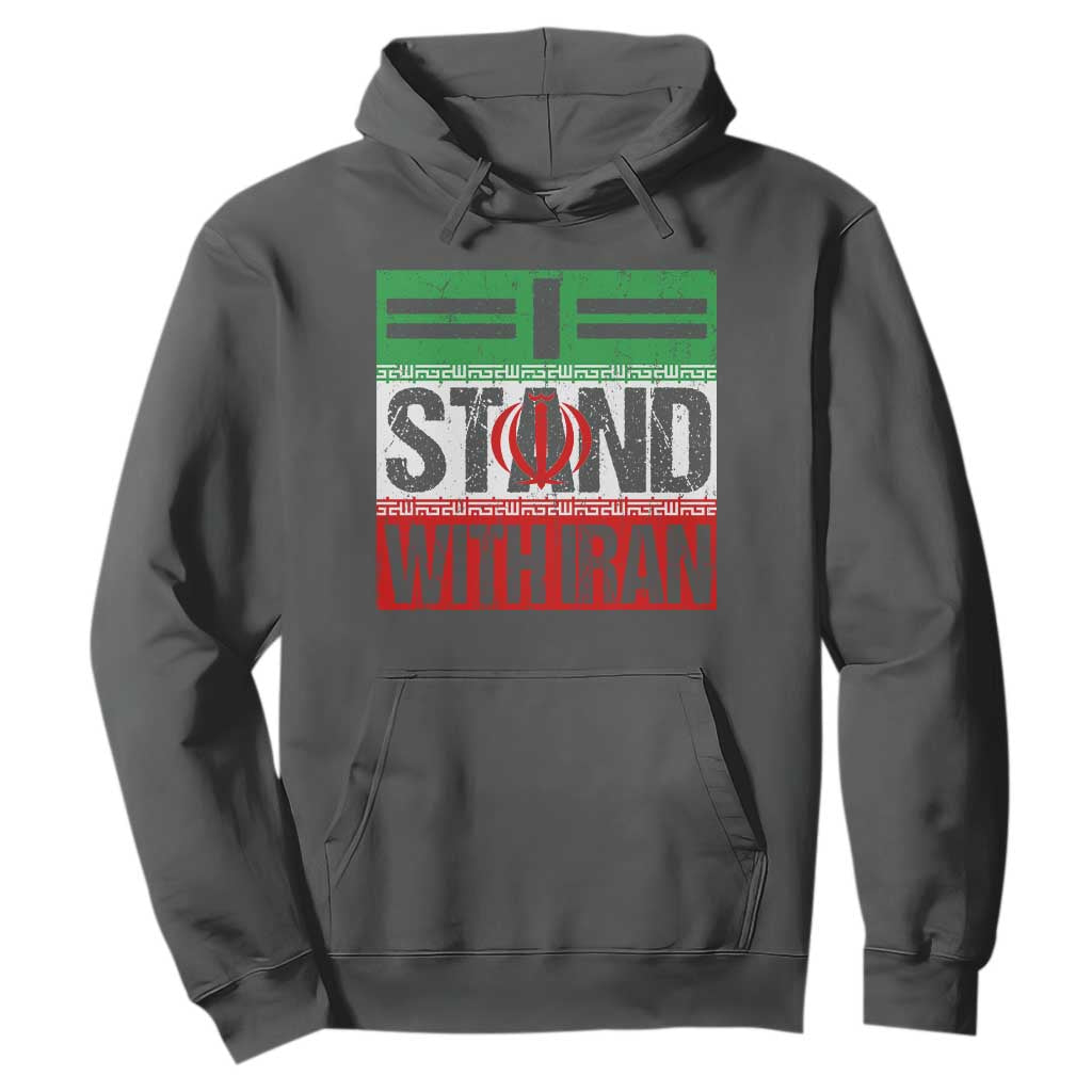 I Stand With Iran Hoodie Iranian People Freedom Protest TS11 Dark Heather Print Your Wear