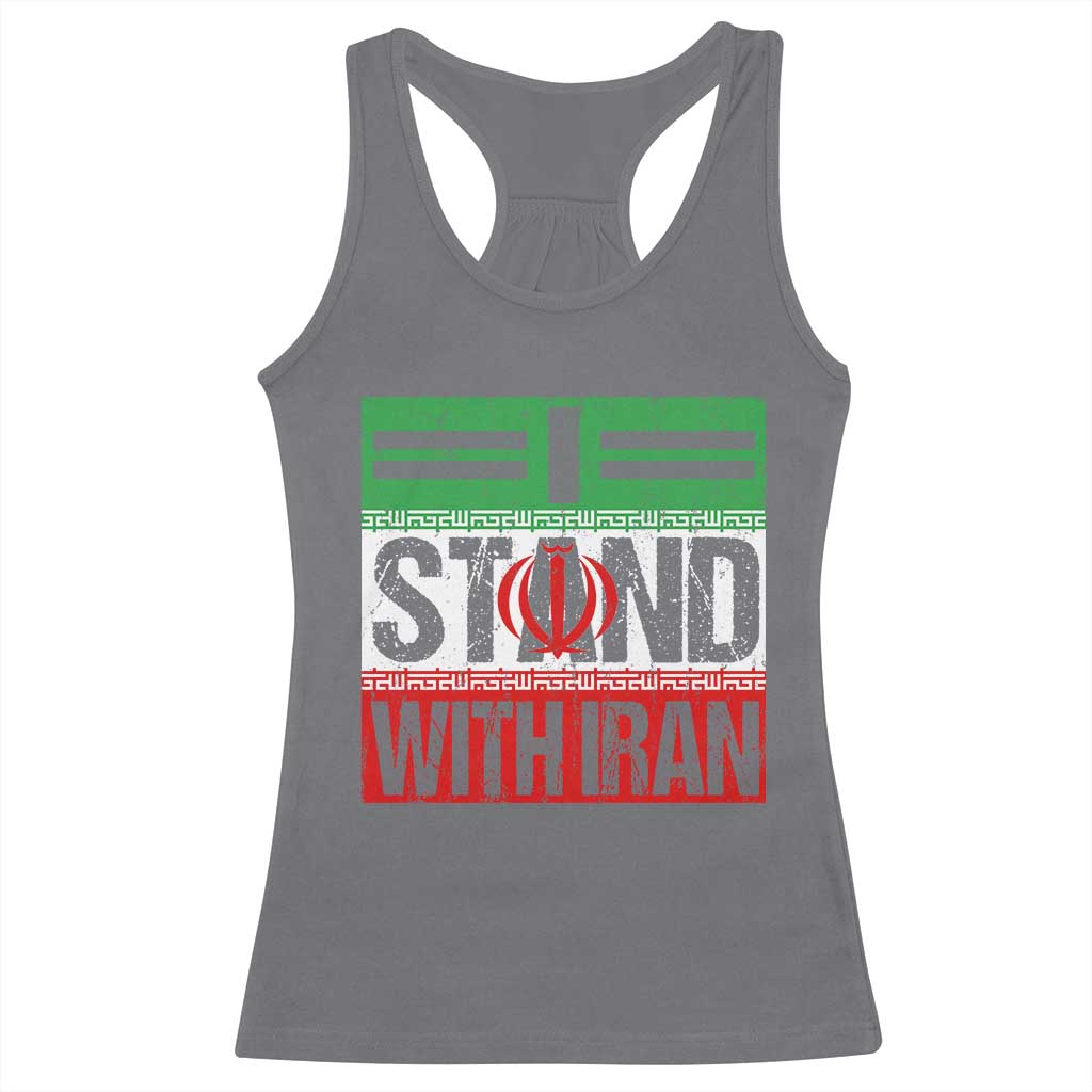 I Stand With Iran Racerback Tank Top Iranian People Freedom Protest TS11 Charcoal Print Your Wear