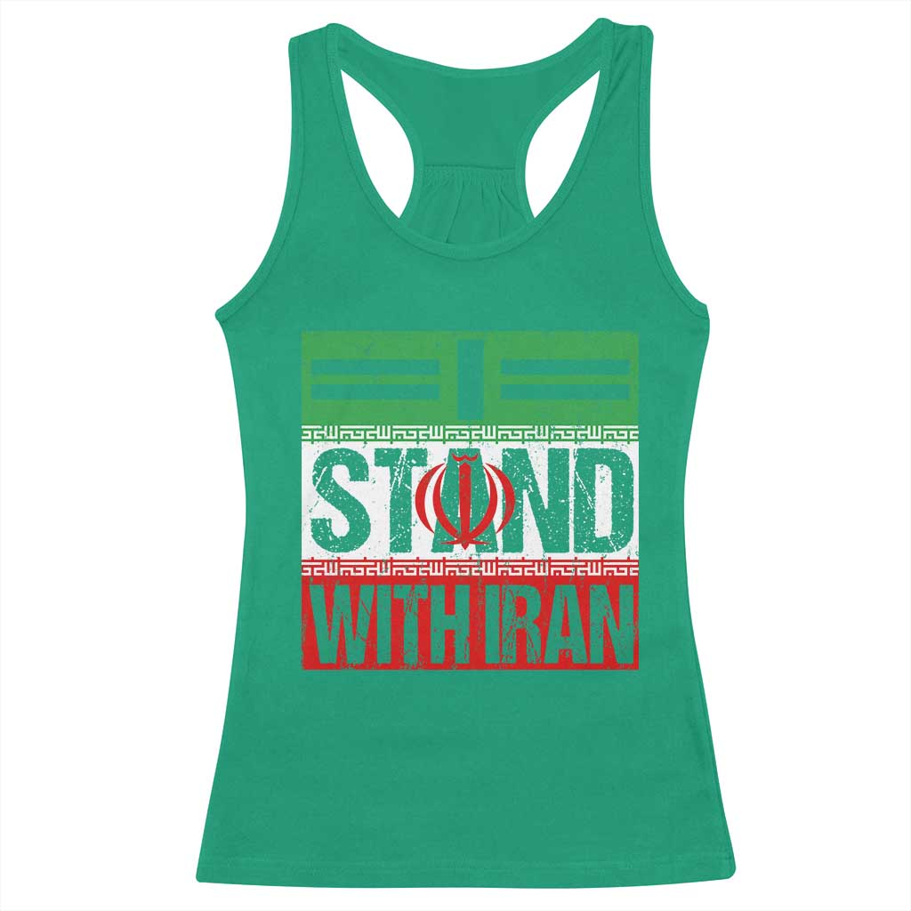 I Stand With Iran Racerback Tank Top Iranian People Freedom Protest TS11 Irish Green Print Your Wear