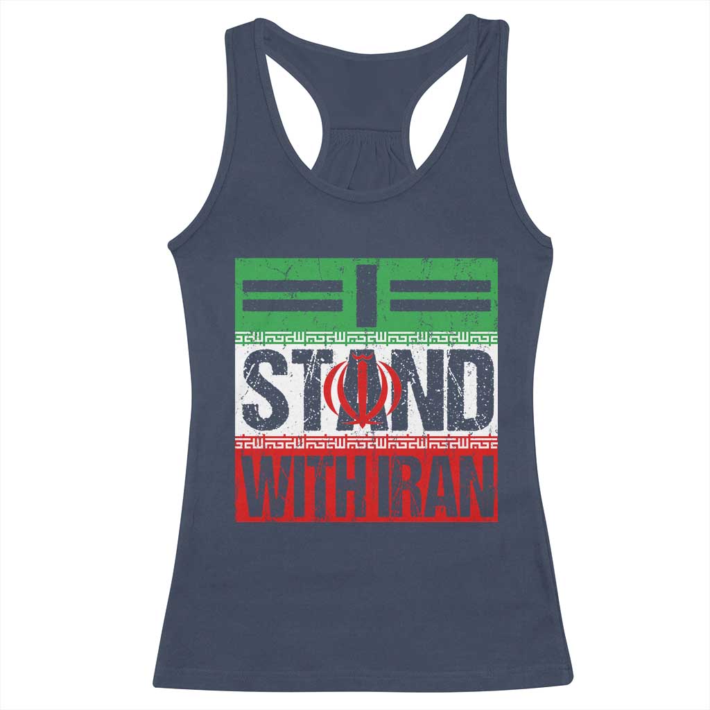 I Stand With Iran Racerback Tank Top Iranian People Freedom Protest TS11 Navy Print Your Wear