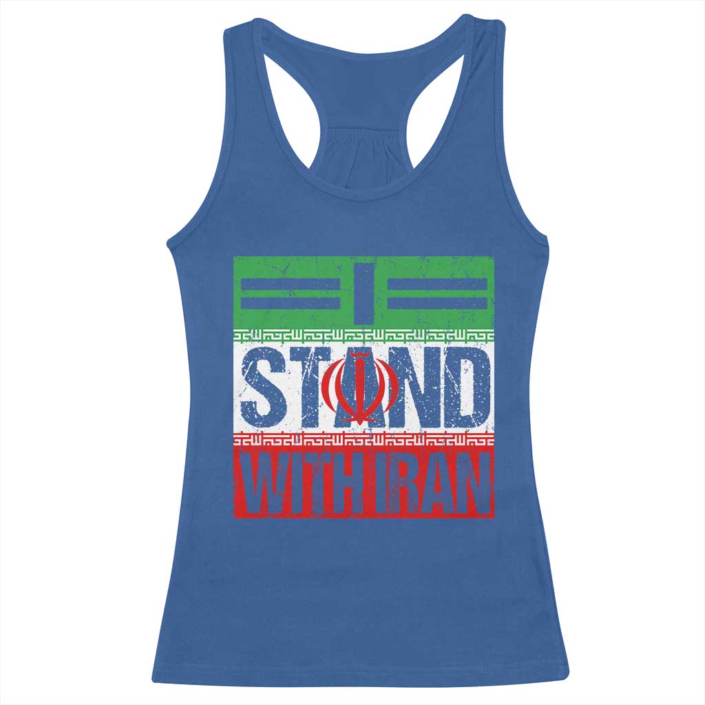 I Stand With Iran Racerback Tank Top Iranian People Freedom Protest TS11 Royal Blue Print Your Wear