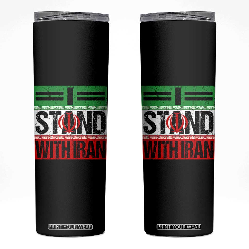 I Stand With Iran Skinny Tumbler Iranian People Freedom Protest TS11 Black Print Your Wear