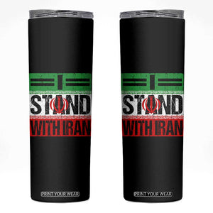 I Stand With Iran Skinny Tumbler Iranian People Freedom Protest TS11 Black Print Your Wear