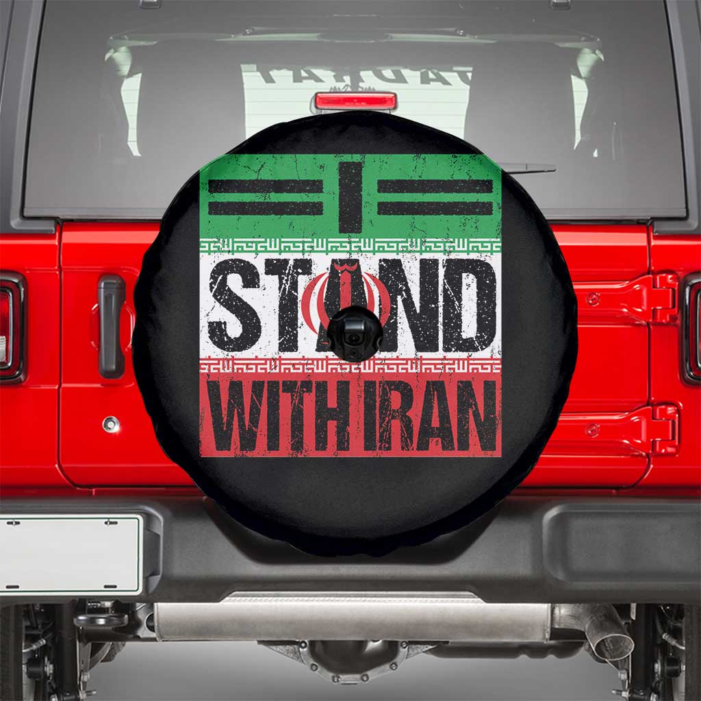 I Stand With Iran Spare Tire Cover Iranian People Freedom Protest TS11 Black Print Your Wear