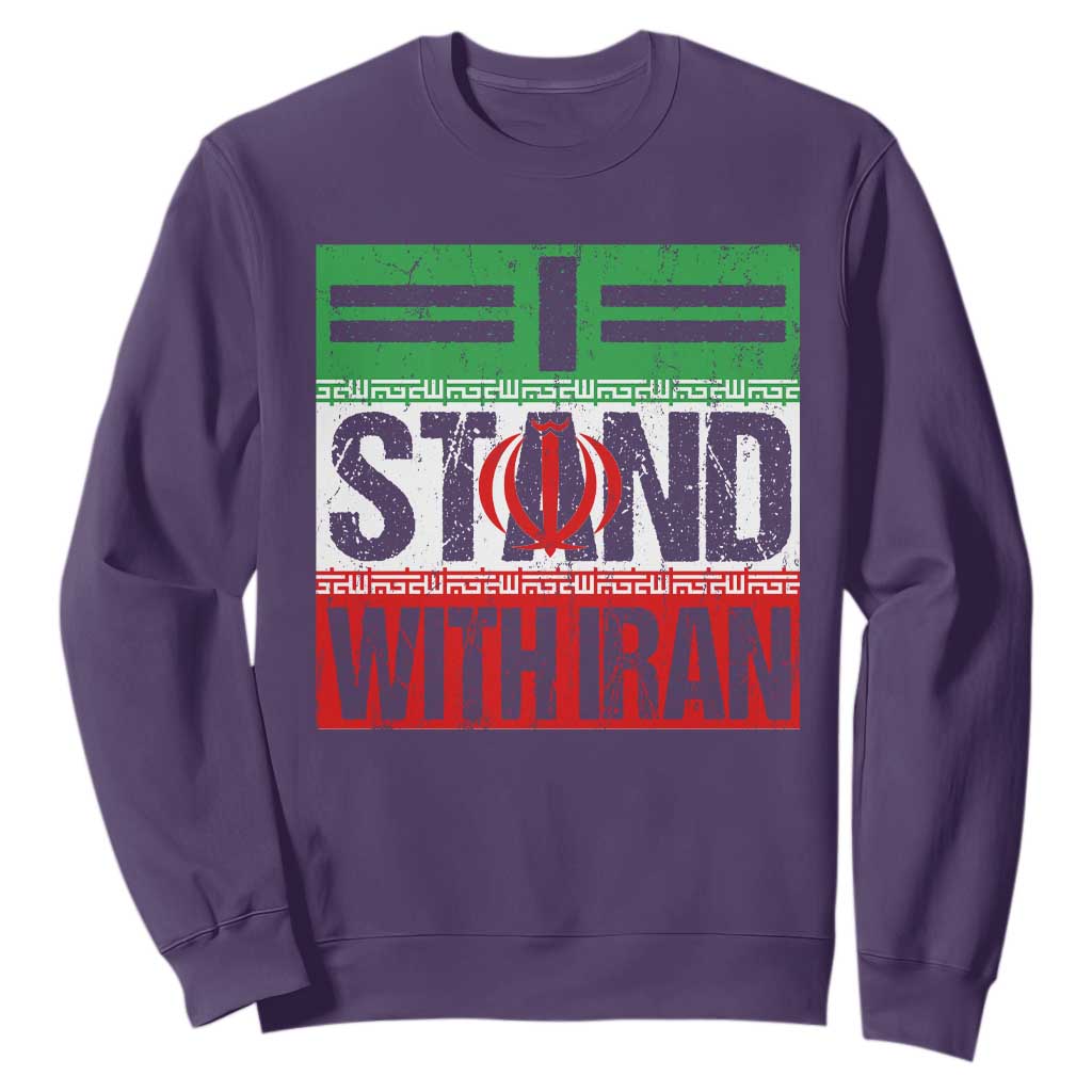 I Stand With Iran Sweatshirt Iranian People Freedom Protest TS11 Purple Print Your Wear