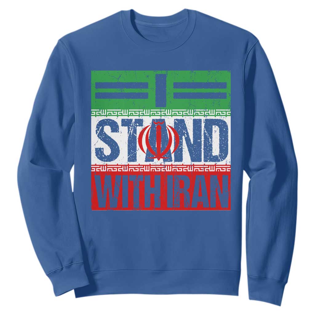 I Stand With Iran Sweatshirt Iranian People Freedom Protest TS11 Royal Blue Print Your Wear