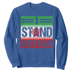 I Stand With Iran Sweatshirt Iranian People Freedom Protest TS11 Royal Blue Print Your Wear