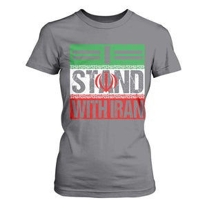 I Stand With Iran T Shirt For Women Iranian People Freedom Protest TS11 Charcoal Print Your Wear