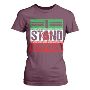 I Stand With Iran T Shirt For Women Iranian People Freedom Protest TS11 Maroon Print Your Wear